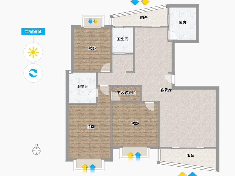 上海-上海市-东方中华园-115.20-户型库-采光通风