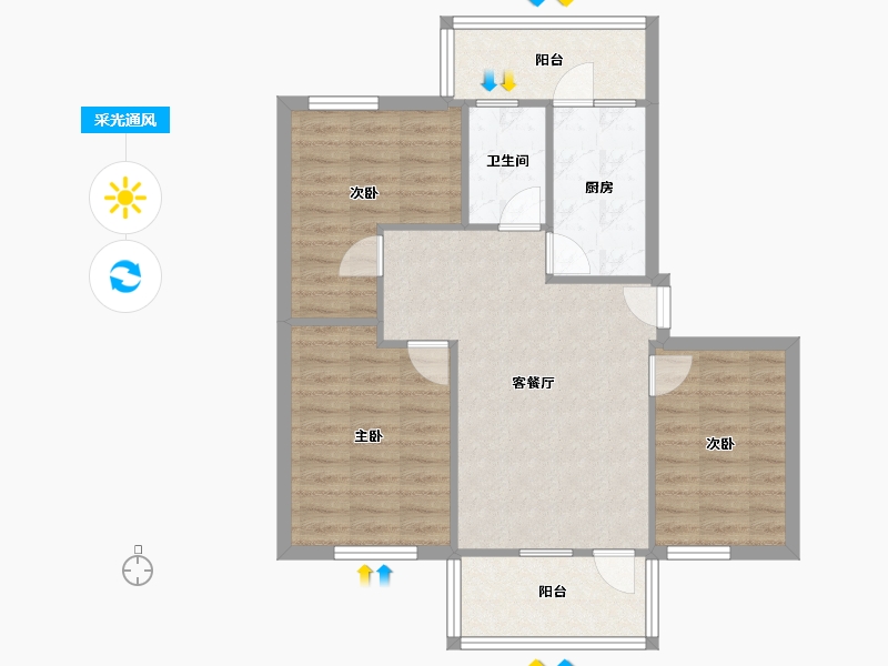 广东省-深圳市-中国南海工程有限公司大院-69.60-户型库-采光通风