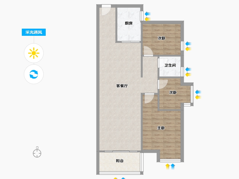 江西省-九江市-联泰万泰城-79.50-户型库-采光通风