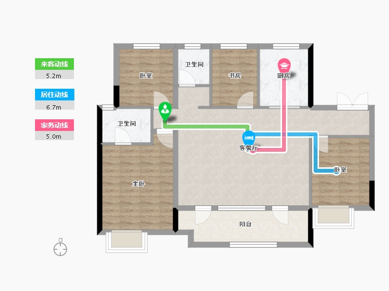 山东省-青岛市-华新园珺台-98.40-户型库-动静线