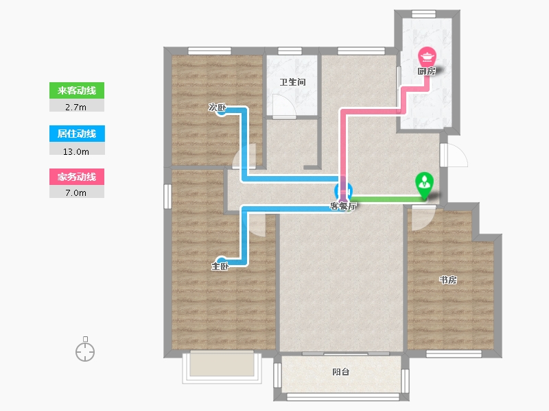 内蒙古自治区-鄂尔多斯市-伊泰华府世家2期-101.00-户型库-动静线