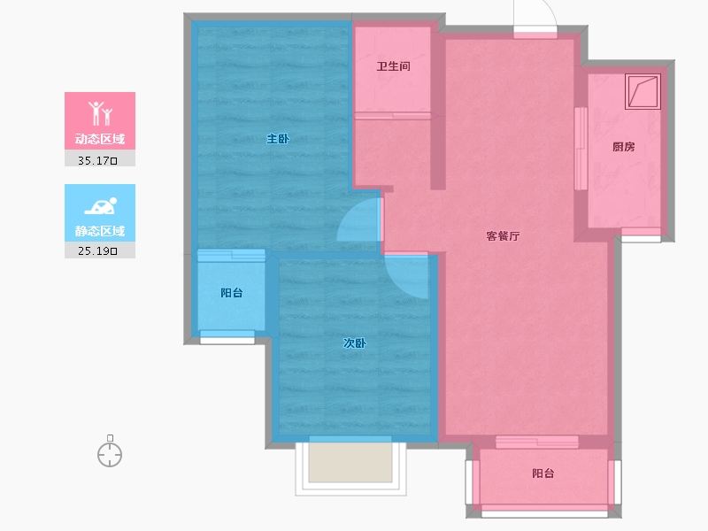 北京-北京市-鸿博家园二期C区-75.00-户型库-动静分区