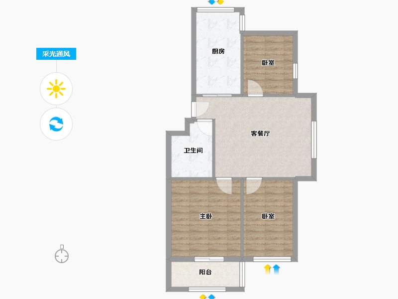 山东省-青岛市-太康家园-80.00-户型库-采光通风