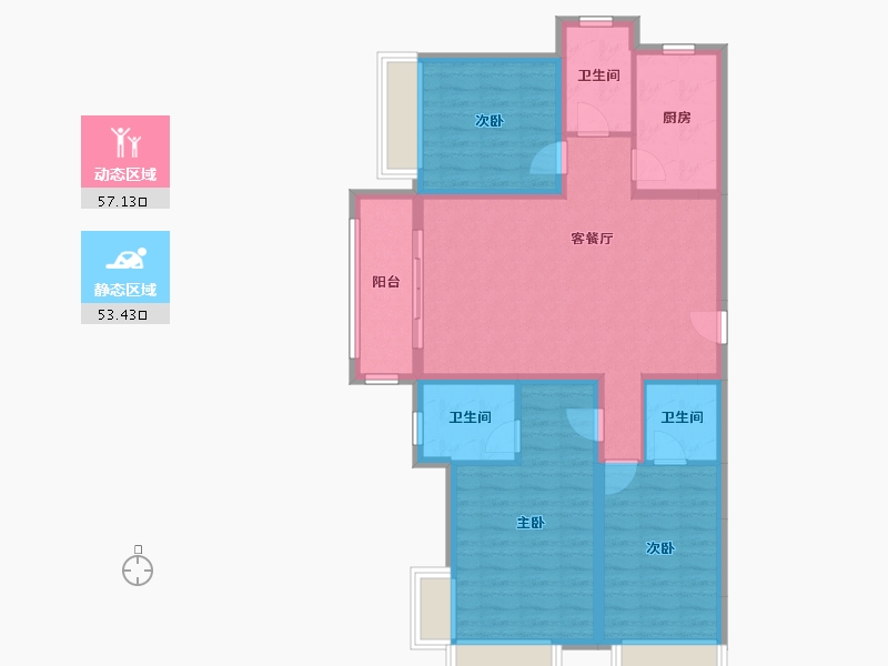 河南省-郑州市-亚星双河居-161.00-户型库-动静分区