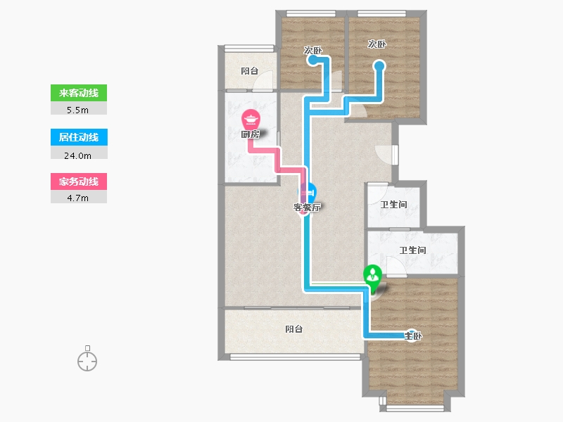 黑龙江省-哈尔滨市-群力新城中区-110.00-户型库-动静线