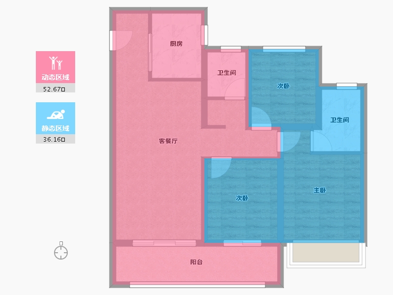 江苏省-常州市-万科四季雅苑-87.00-户型库-动静分区