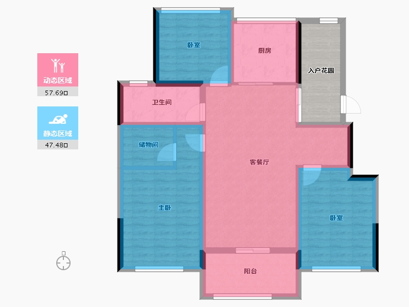 江苏省-宿迁市-润园小区-99.00-户型库-动静分区