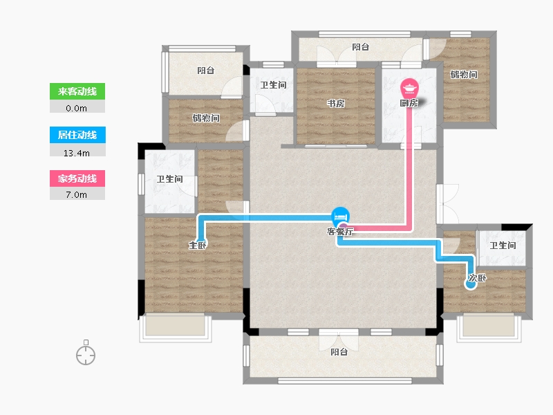 湖北省-宜昌市-宜昌中央文化区北大资源颐和雅郡-122.40-户型库-动静线