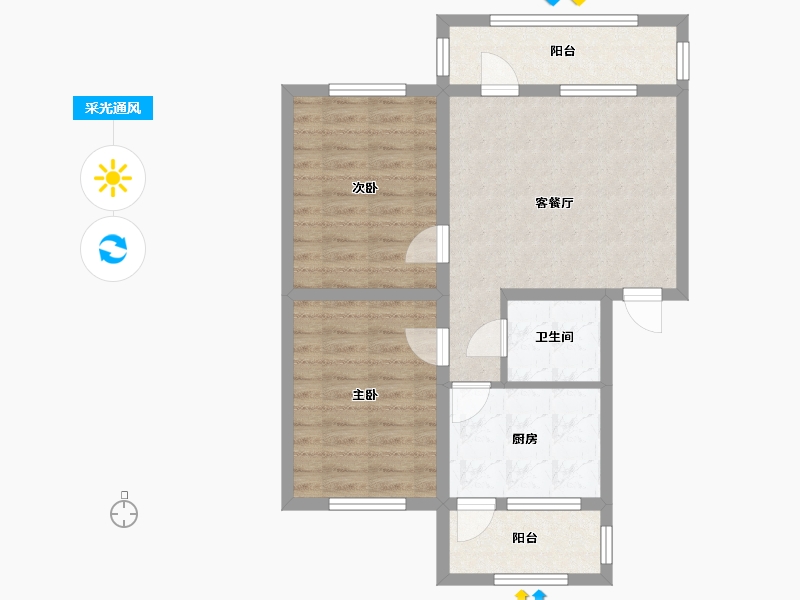 黑龙江省-哈尔滨市-理工大学自来水家属楼-65.06-户型库-采光通风