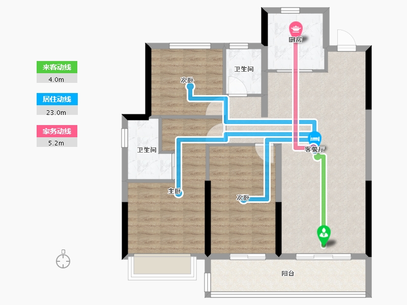 浙江省-嘉兴市-秀宸华府-98.40-户型库-动静线