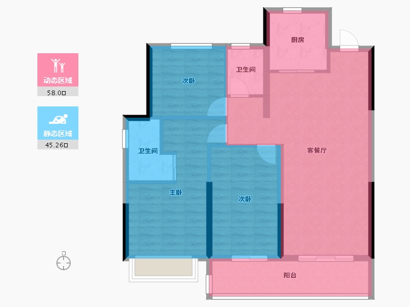 浙江省-嘉兴市-秀宸华府-98.40-户型库-动静分区