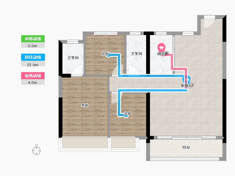 甘肃省-兰州市-新新家园-124.00-户型库-动静线