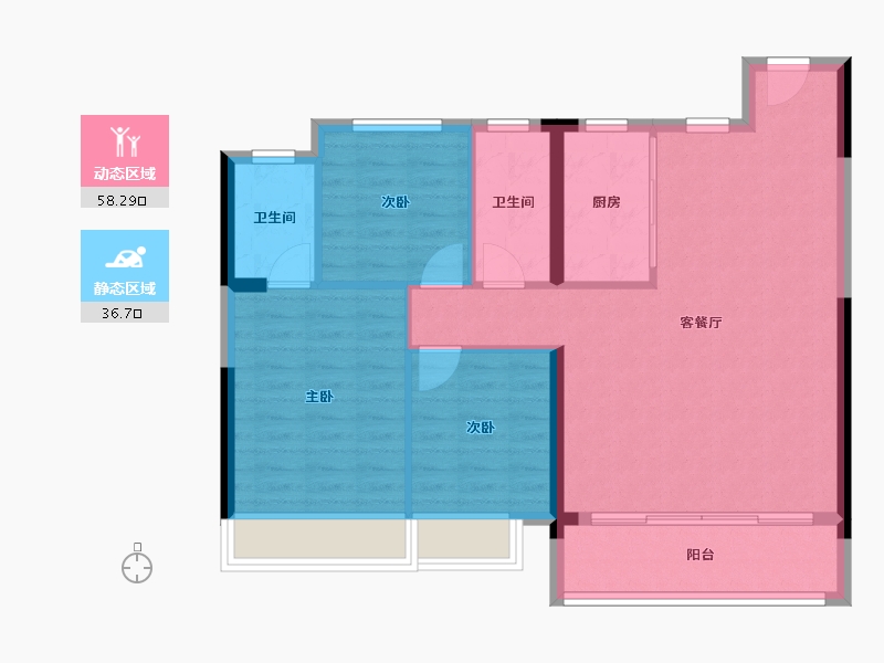 甘肃省-兰州市-新新家园-124.00-户型库-动静分区