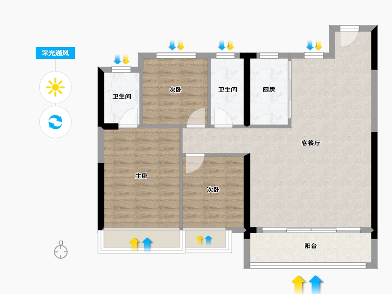 甘肃省-兰州市-新新家园-124.00-户型库-采光通风