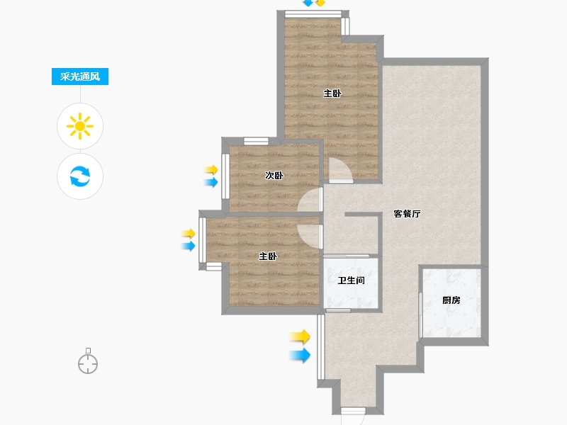 福建省-福州市-潭城镇竹园-84.00-户型库-采光通风