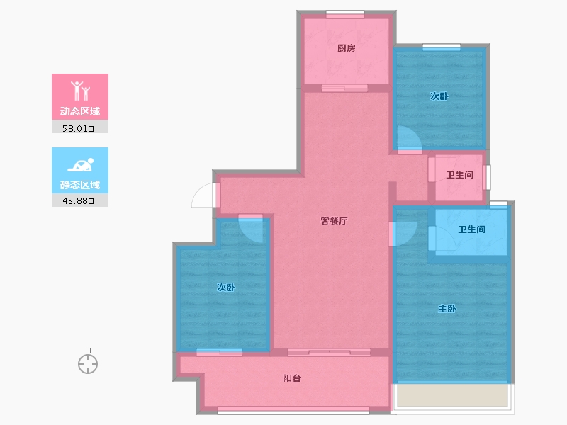 河南省-安阳市-润安万和城-105.00-户型库-动静分区