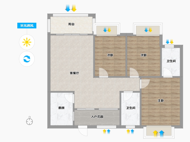 广东省-广州市-大城云山-81.37-户型库-采光通风