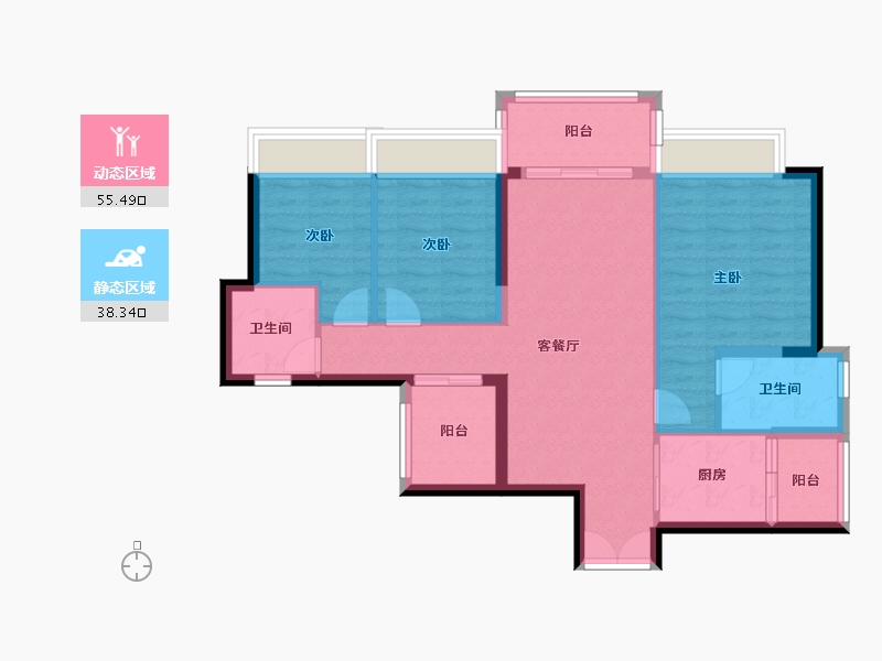 广东省-广州市-新世界云耀-83.84-户型库-动静分区