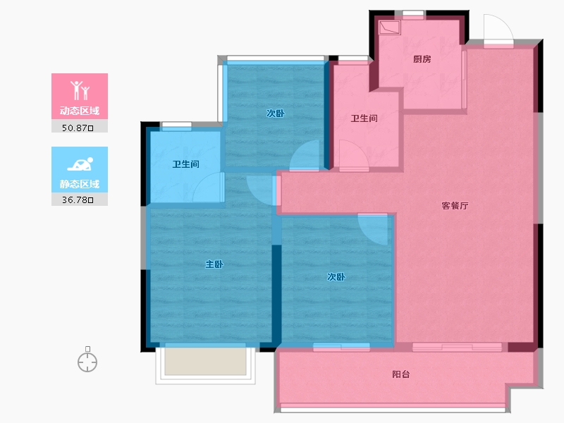 安徽省-合肥市-保利紫云-78.55-户型库-动静分区