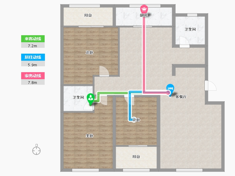 山东省-潍坊市-普兰银河花园E区-128.00-户型库-动静线