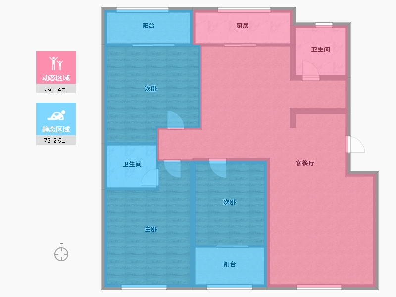 山东省-潍坊市-普兰银河花园E区-128.00-户型库-动静分区