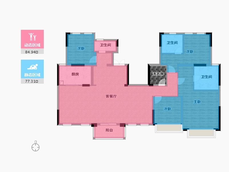 上海-上海市-前滩润璟-170.00-户型库-动静分区