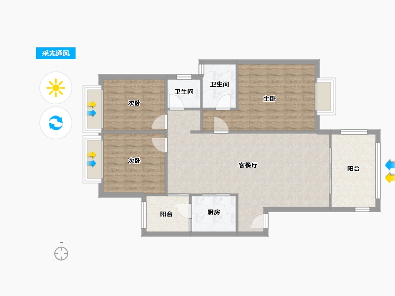 四川省-成都市-三和南庭-101.88-户型库-采光通风