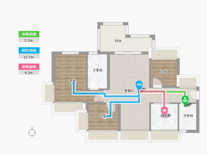 广东省-深圳市-卓越·星奕府-75.62-户型库-动静线