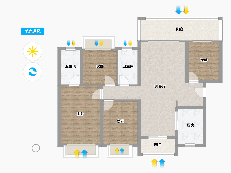 广东省-佛山市-金融街金悦府-101.60-户型库-采光通风