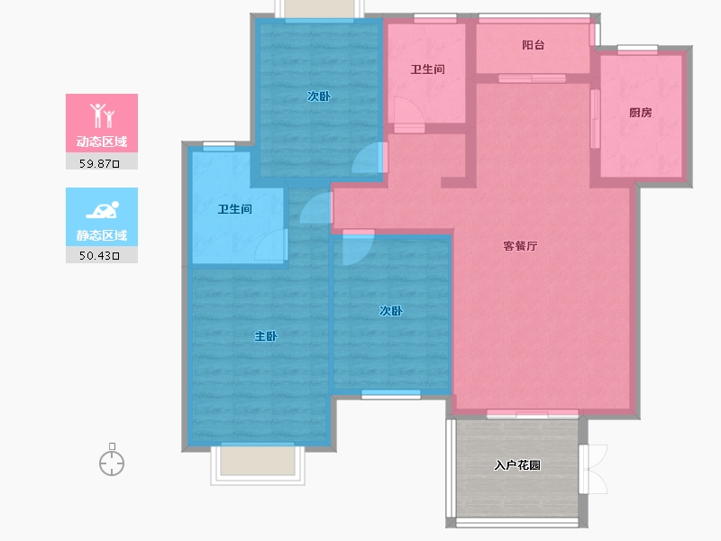 云南省-西双版纳傣族自治州-腾江苑-110.40-户型库-动静分区