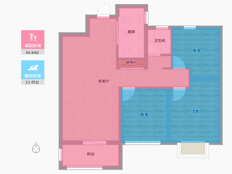 河北省-石家庄市-海山华府-83.95-户型库-动静分区