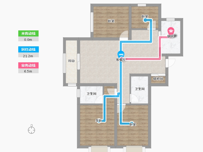 山西省-临汾市-恒富新苑-103.00-户型库-动静线