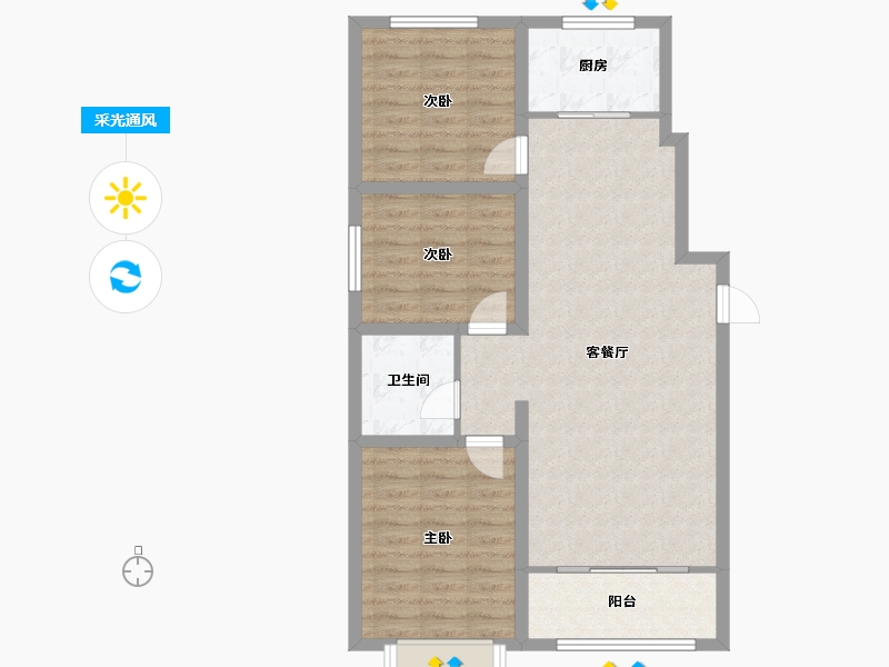 河北省-保定市-开元科技城-83.36-户型库-采光通风