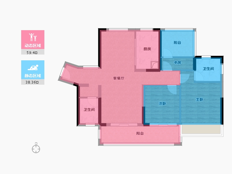 广东省-肇庆市-世茂云泮-87.36-户型库-动静分区