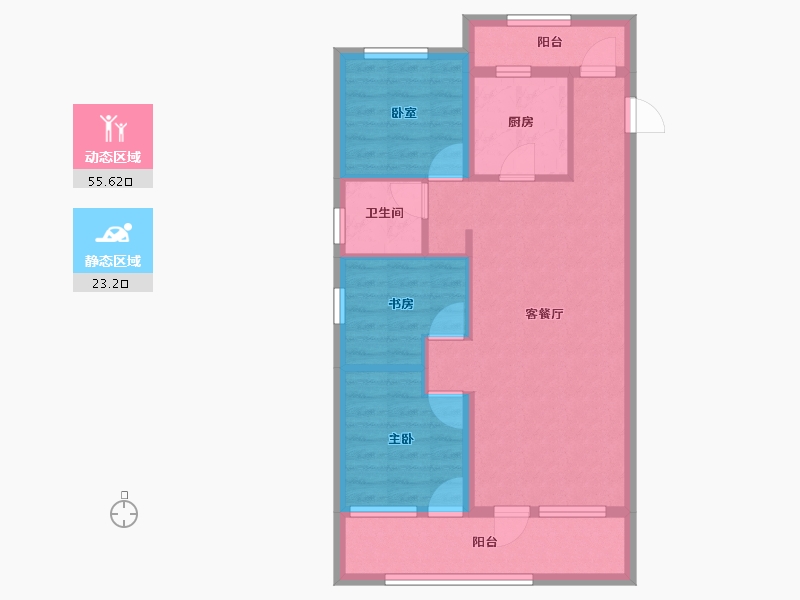 山东省-青岛市-天一仁和珑樾尚璟-73.36-户型库-动静分区