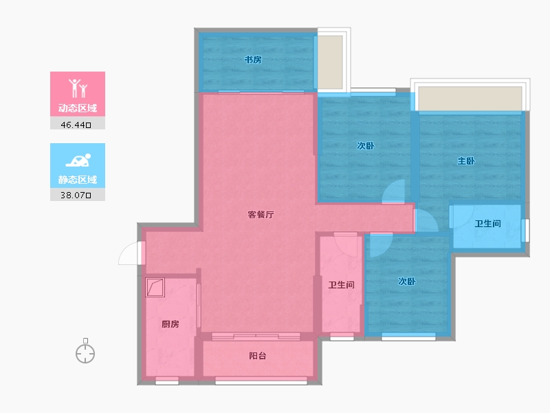 广东省-江门市-新熙花园-75.14-户型库-动静分区