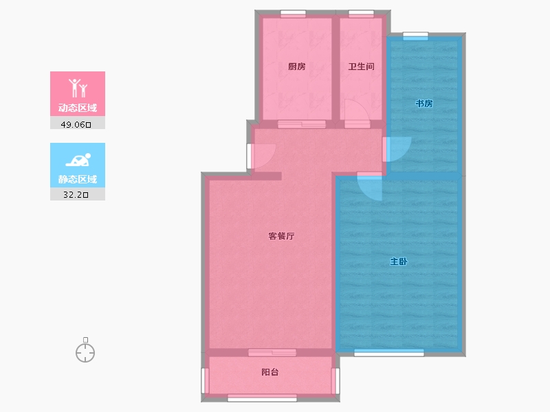 江苏省-南京市-小市新村-72.00-户型库-动静分区