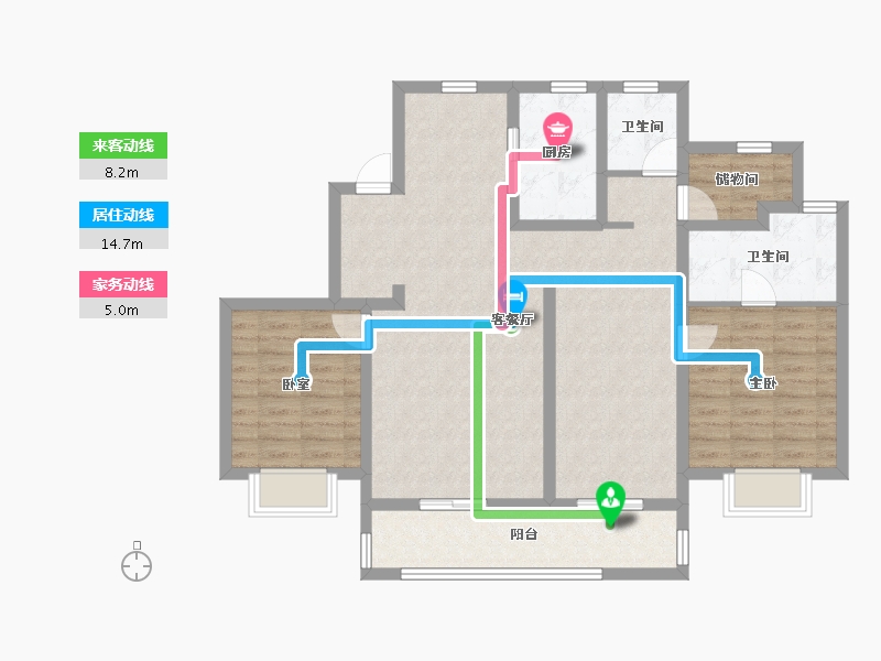 浙江省-台州市-金麟府璟园-110.40-户型库-动静线