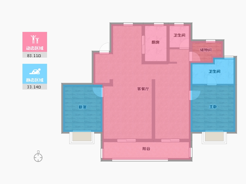 浙江省-台州市-金麟府璟园-110.40-户型库-动静分区