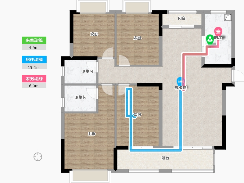 江西省-上饶市-蓝江小区A区-120.00-户型库-动静线