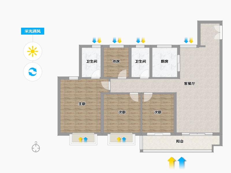 江苏省-南通市-东郡丽水-C区-111.50-户型库-采光通风