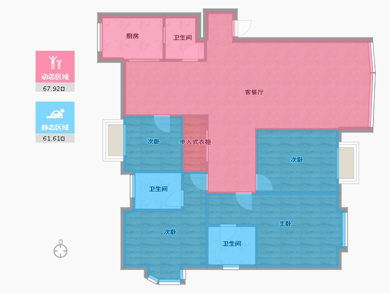 云南省-昆明市-江东小康城-137.00-户型库-动静分区