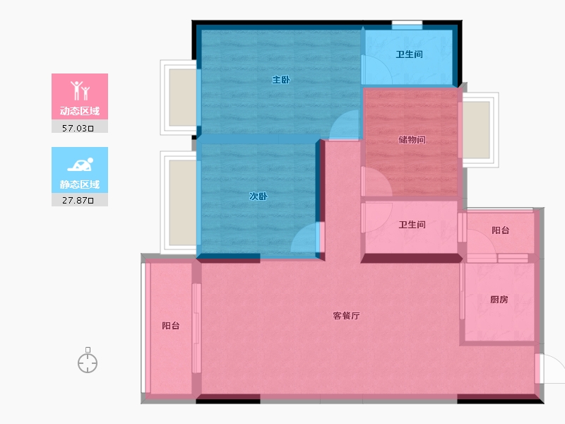 广东省-湛江市-凤和广场-80.18-户型库-动静分区