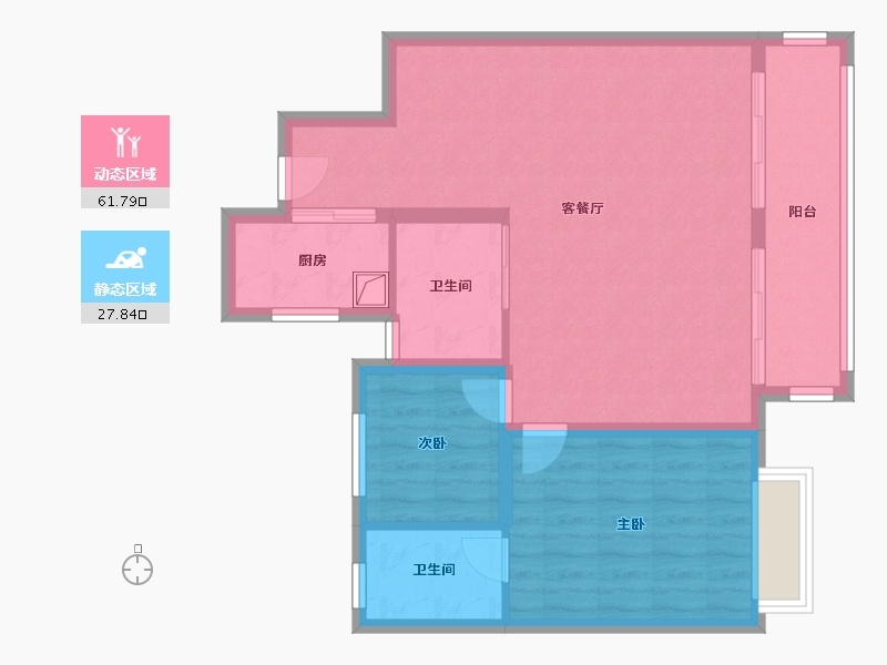 浙江省-宁波市-金地华璟庭-86.40-户型库-动静分区