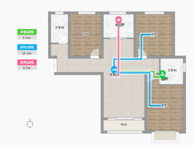 河北省-石家庄市-东胜珑书园-101.52-户型库-动静线