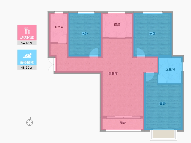 河北省-石家庄市-东胜珑书园-101.52-户型库-动静分区