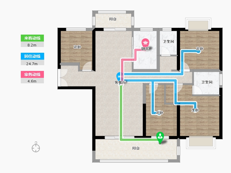 福建省-泉州市-凤林花苑二期-117.44-户型库-动静线