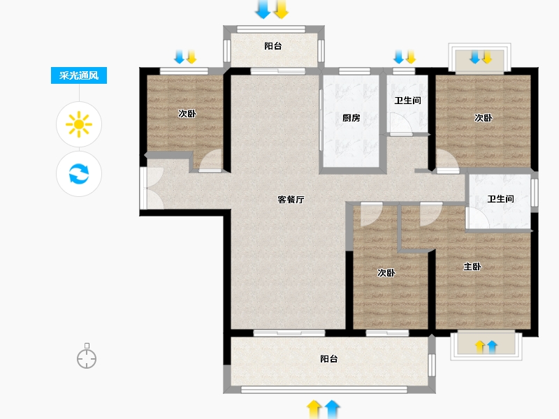 福建省-泉州市-凤林花苑二期-117.44-户型库-采光通风