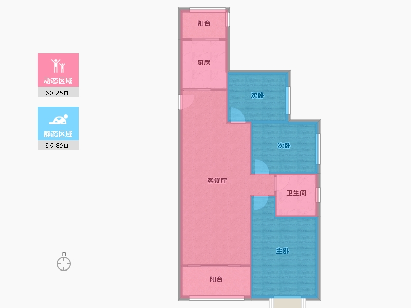 宁夏回族自治区-银川市-银川恒大城市小镇珺睿府-97.52-户型库-动静分区