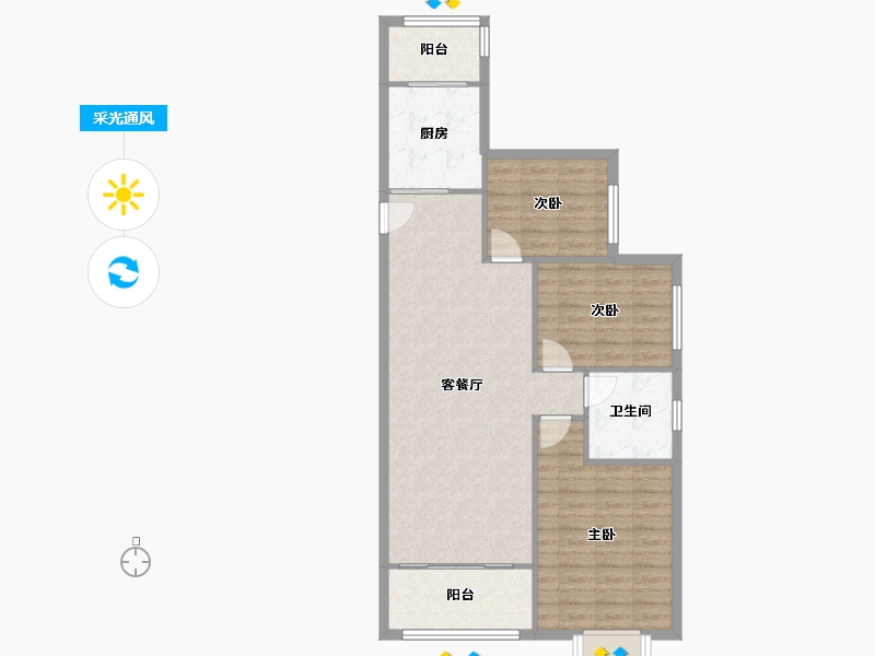 宁夏回族自治区-银川市-银川恒大城市小镇珺睿府-97.52-户型库-采光通风